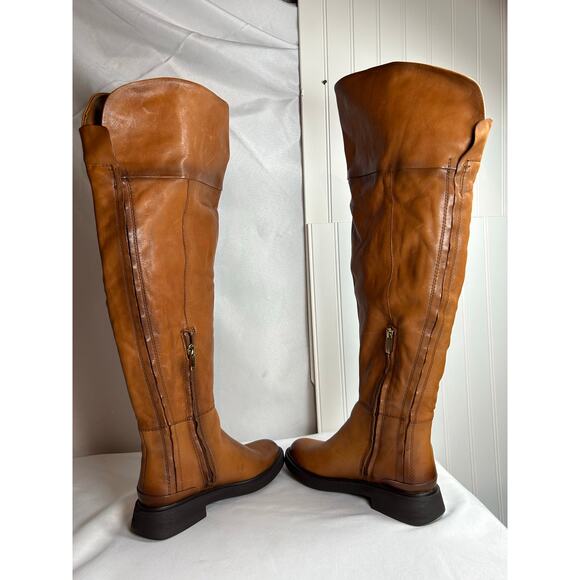 Franco Sarto Battina Camel Colored Leather Over The Knee Boot Size 6 NWOT Fall - Picture 4 of 12